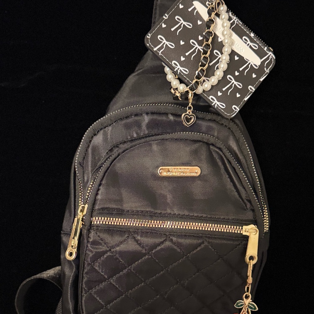 Black Quilted Women's Backpack